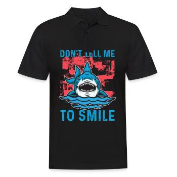 Ne me dites pas de sourire pour les amoureux des requins - Polo Homme - noir - Devant - Kai (181cm)