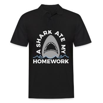 Un requin a mes devoirs pour les amoureux des requins - Polo Homme - noir - Devant - Kai (181cm)