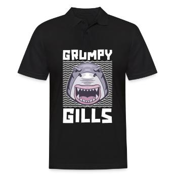 Des branchies grincheuses pour les amoureux des requins et les biologistes marins - Polo Homme - noir - Devant - Kai (181cm)