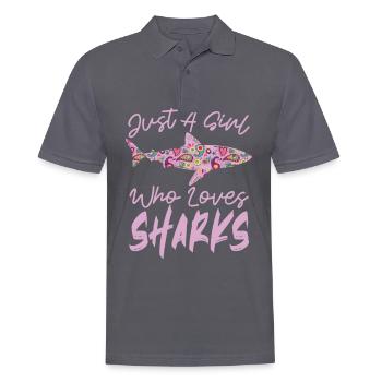 Juste une fille qui aime les requins pour les amoureux des requins - Polo Homme - charbon - Devant - Nico (186cm)