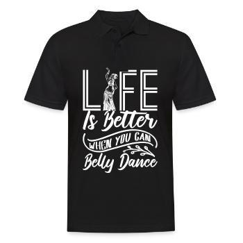 Life is better if you work for the belly - Men's Polo Shirt - black - Front - Kai (181cm)