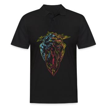 Bec-de-chaussure d’oiseau coloré - Polo Homme - noir - Devant - Kai (181cm)