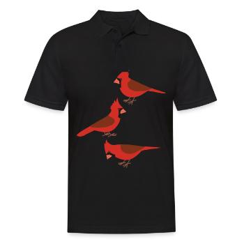 Drôles d’oiseaux Cardinal rouge - Polo Homme - noir - Devant - Kai (181cm)