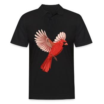 Flying Bird Northern Cardinal - Men's Polo Shirt - black - Front - Kai (181cm)