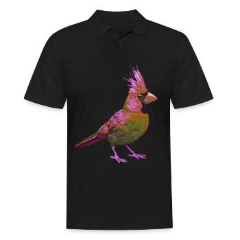 Splash Bird Coloré Red Cardinal - Polo Homme - noir - Devant - Kai (181cm)