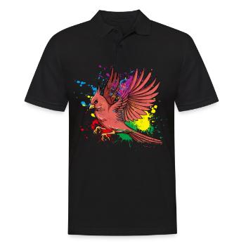 Flying Splash Bird Red Cardinal - Polo Homme - noir - Devant - Kai (181cm)