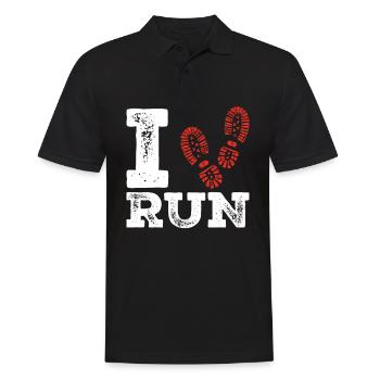 I Heart Running Cross Country Lauf Xc Run Trail - Polo Homme - noir - Devant - Kai (181cm)