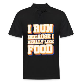 Je cours J’aime la nourriture Cross Country Running Xc - Polo Homme - noir - Devant - Kai (181cm)