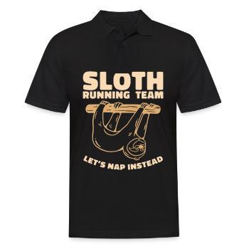 Sloth Running Team Let Us Enter Instead - Men's Polo Shirt - black - Front - Kai (181cm)
