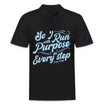 Courir avec un but Aimer la course de fond - Polo Homme - noir - Devant - Kai (181cm)