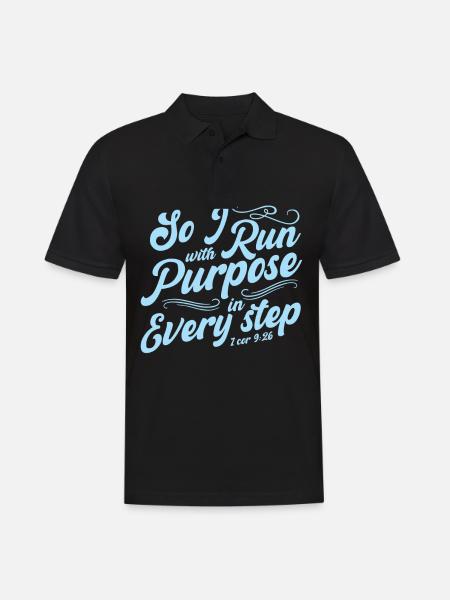 Courir avec un but Aimer la course de fond - Polo Homme - noir