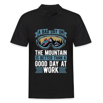 Ein Schlechter Tag Auf Dem Berg Ist Ein Besserer - Männer Poloshirt - Schwarz - Vorne - Kai (181cm)