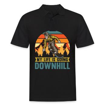 Ma vie descend pour les snowboarders - Polo Homme - noir - Devant - Kai (181cm)
