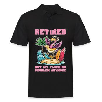 Not My Flocking Problem Flamingo Lovers - Men's Polo Shirt - black - Front - Kai (181cm)