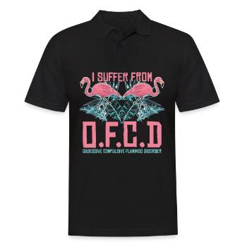 I Suffer Under O.f.c.d Flamingo Lover Bird Lover - Men's Polo Shirt - black - Front - Kai (181cm)