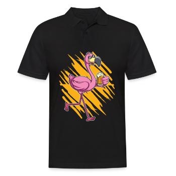 Buveur de bière Flamingo - Polo Homme - noir - Devant - Kai (181cm)