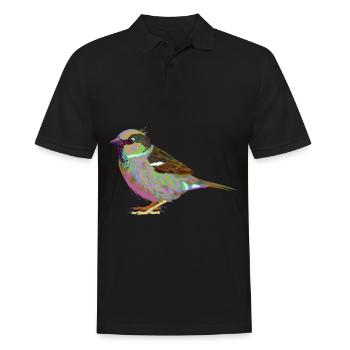 Moineau domestique coloré Moineau domestique Splash Bird Sparrow - Polo Homme - noir - Devant - Kai (181cm)