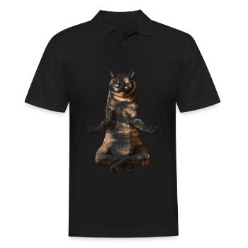 Yoga Tortoiseshell British Shorthair Cat - Polo Homme - noir - Devant - Kai (181cm)