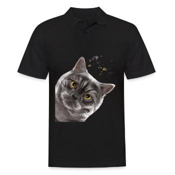 Drôle de fumée fumée britannique à poil court - Polo Homme - noir - Devant - Kai (181cm)