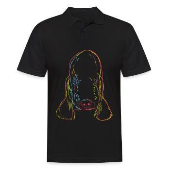 Chien coloré Bedlington Terrier - Polo Homme - noir - Devant - Kai (181cm)