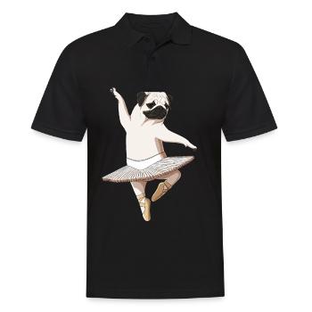 Funny Ballet Dancer Dog Ballerina Pug - Men's Polo Shirt - black - Front - Kai (181cm)