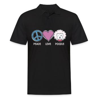 Paix Amour Caniche Amoureux des chiens - Polo Homme - noir - Devant - Kai (181cm)