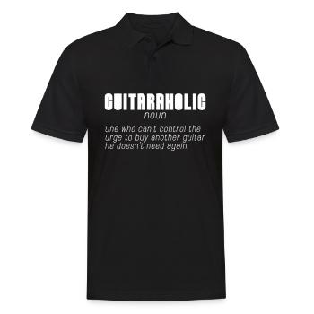 Guitaraholic Gitarrenliebhaber Gitarrist - Männer Poloshirt - Schwarz - Vorne - Kai (181cm)