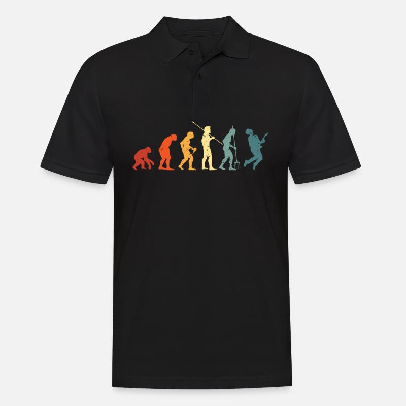 Guitar Evolution Guitar Lovers Guitariste - Polo Homme - noir