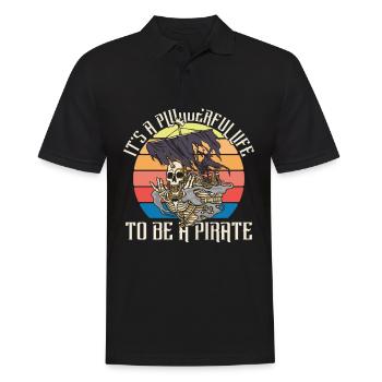La vie d’un pirate Crâne Pirates - Polo Homme - noir - Devant - Kai (181cm)