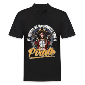 Je préfère être une princesse pirate lady - Polo Homme - noir - Devant - Kai (181cm)