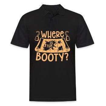 Wo Ist Das Booty Piratenkostüm Piratenschiff - Männer Poloshirt - Schwarz - Vorne - Kai (181cm)