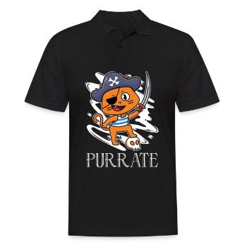 Purrate Pirate Costume Chat Amoureux Mignon - Polo Homme - noir - Devant - Kai (181cm)