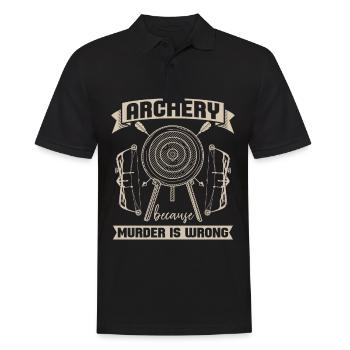Tir à l’arc, parce que le meurtre pour les amateurs de tir à l’arc - Polo Homme - noir - Devant - Kai (181cm)