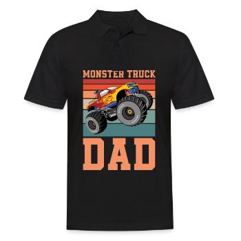 Monster Truck Dad Retro Monster Truck Dad Father's - Männer Poloshirt - Schwarz - Vorne - Kai (181cm)