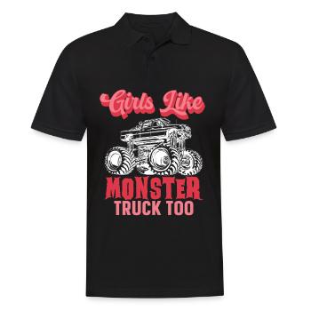 Mädchen Mögen Monster Truck Too Truck Lover - Männer Poloshirt - Schwarz - Vorne - Kai (181cm)