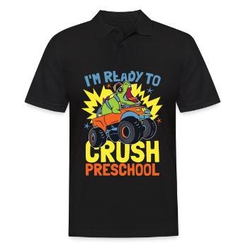 Ich Bin Bereit, Den Preschool Monster Truck Zu - Männer Poloshirt - Schwarz - Vorne - Kai (181cm)