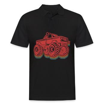 Amateurs de camions rétro - camion monstre des vendanges - Polo Homme - noir - Devant - Kai (181cm)