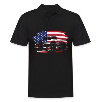 Monster Truck Patriotische Flagge Truck Lover - Männer Poloshirt - Schwarz - Vorne - Kai (181cm)