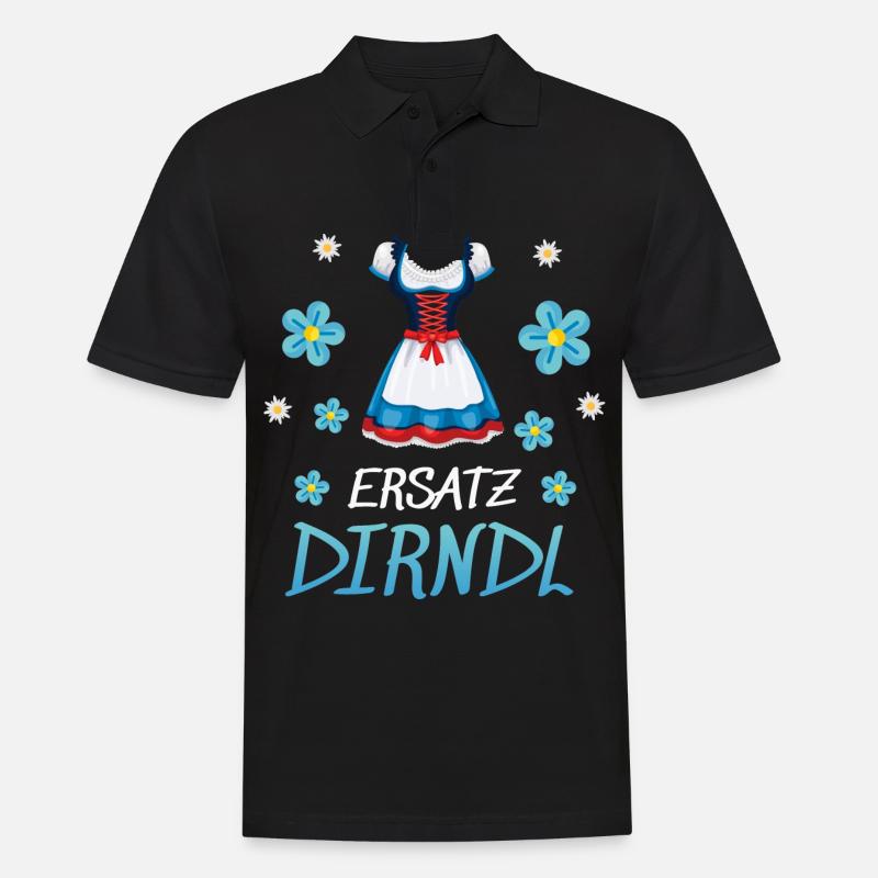 Dirndl Ersatz - Männer Poloshirt - Schwarz