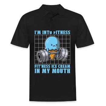 Je suis dans fitness-fit-ness-crème glacée dans ma bouche - Polo Homme - noir - Devant - Kai (181cm)