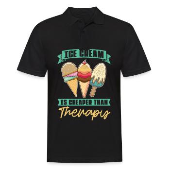 Eis Statt Therapie Eisliebhaber - Männer Poloshirt - Schwarz - Vorne - Kai (181cm)