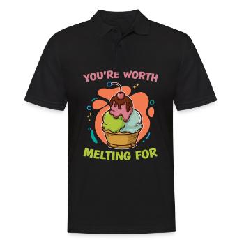 Cela vaut la peine de fondre pour la crème glacée amateur de crème glacée - Polo Homme - noir - Devant - Kai (181cm)