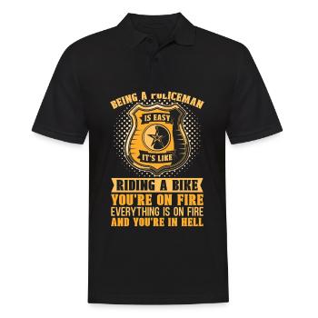 Ein Polizist Zu Sein Ist Einfach, Es Ist Wie - Männer Poloshirt - Schwarz - Vorne - Kai (181cm)