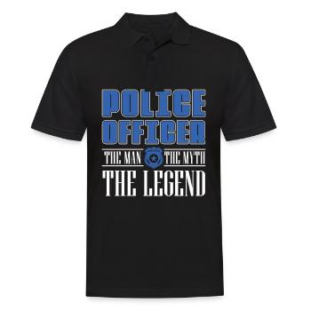Polizist The Man The Myth Legend Cops - Männer Poloshirt - Schwarz - Vorne - Kai (181cm)
