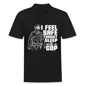 Je me sens en sécurité ce soir quand je travaille avec - Polo Homme - noir - Devant - Kai (181cm)