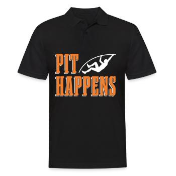 Pit Happens Stabhochsprung Stabspringen - Männer Poloshirt - Schwarz - Vorne - Kai (181cm)