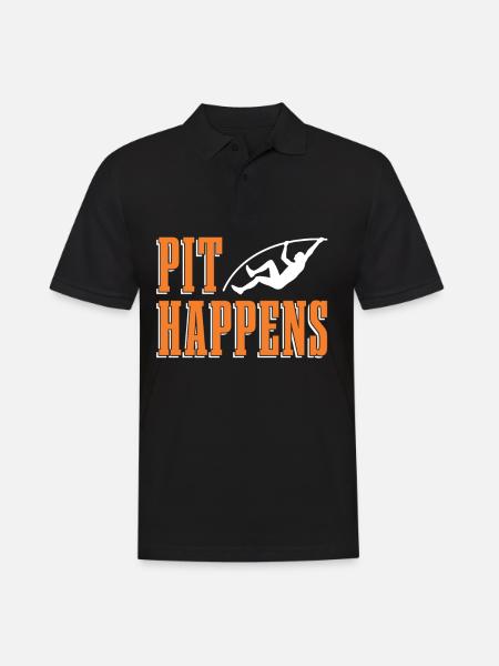 Pit Happens Stabhochsprung Stabspringen - Männer Poloshirt - Schwarz