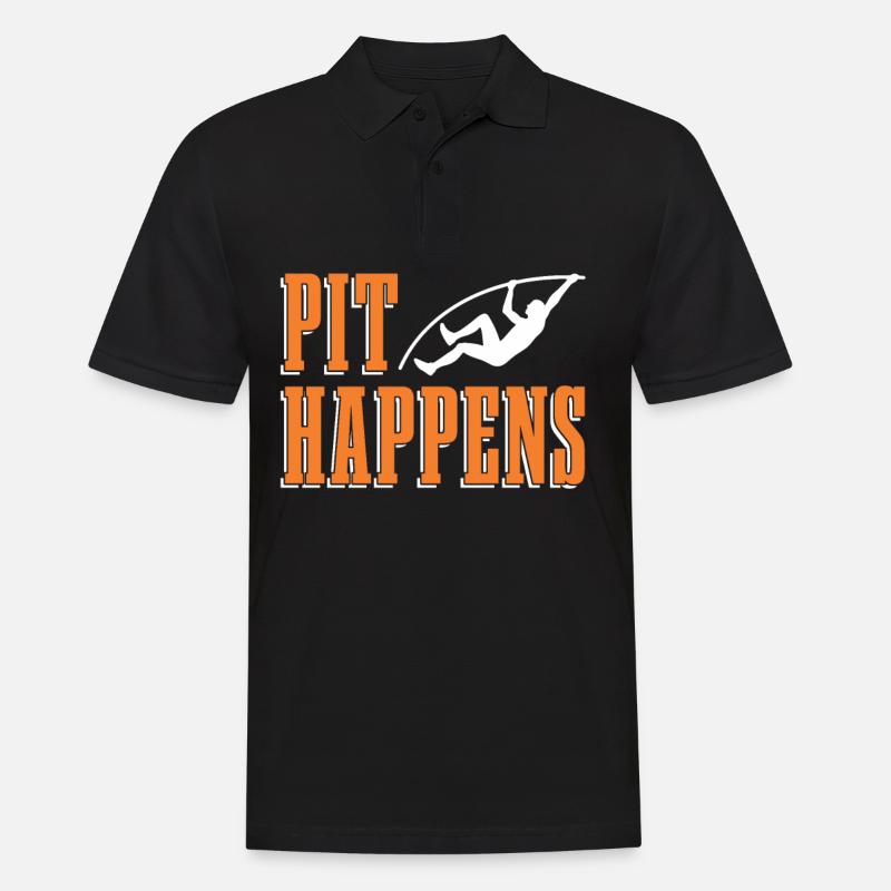 Pit Happens Stabhochsprung Stabspringen - Männer Poloshirt - Schwarz