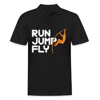 Run Jump Fly Pole Jumping Track - Men's Polo Shirt - black - Front - Kai (181cm)