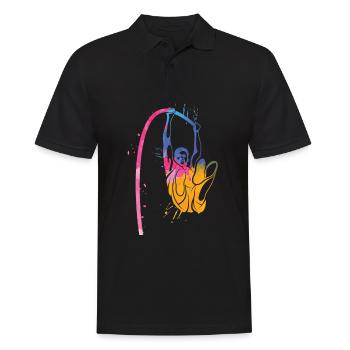 Saut à la perche éclaboussé coloré Saut à la perche - Polo Homme - noir - Devant - Kai (181cm)